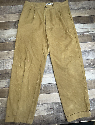 #ad VTG Old Navy Men 33 x 32 Loose Baggy Corduroy Pants Cuffed Brown Cotton 90s $24.99