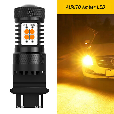 #ad AUXITO 3157 LED Turn AMBER Signal Light Bulbs 4157 3457 Parking Stop Brake Lamp $11.69