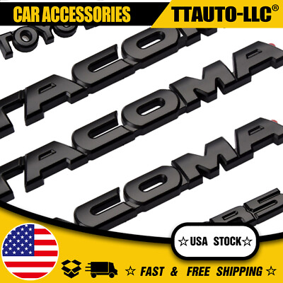 #ad Set Of 5 Blackout Door Emblem Overlay Kit For Tacoma V6 2005 2015 Rear Trunk $59.99