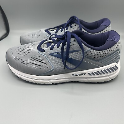 #ad Brooks Beast 20 Sneakers Shoes Men#x27;s Size 9 Gray Navy Extra Wide 4E Running $49.99
