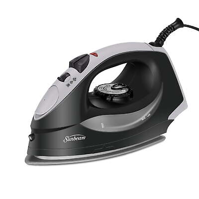 #ad 1200W Classic Steam Iron with Shot of Steam Feature Black and Grey Finish $27.99