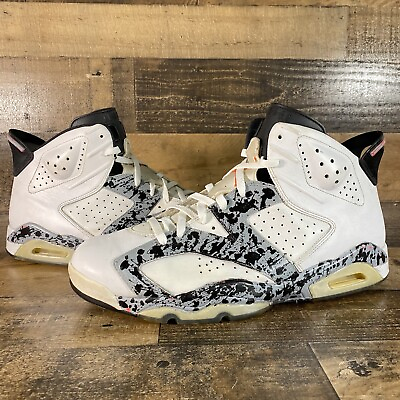 #ad Air Jordan 6 Cement Custom Size 14 Mens Grey Black Infrared 384664 123 $89.99
