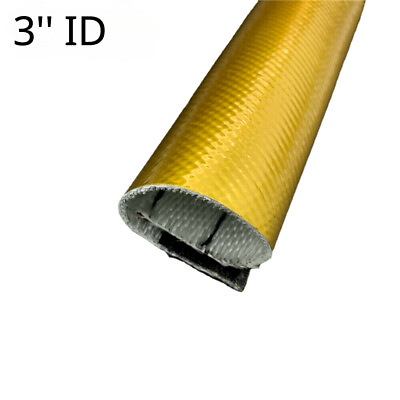 #ad Heat Shield Sleeve Gold Fiberglass Insulated Wire Hose Cover Wrap Loom 3quot; ID 3Ft $16.99