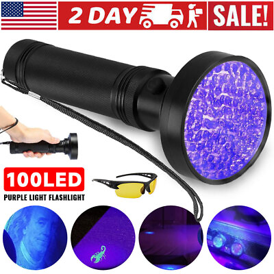 #ad UV Ultraviolet Light 100 LED Flashlight BlackLight 395nM Inspection Lamp Torch $12.89