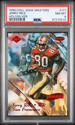#ad 1999 Collector#x27;s Edge Masters Holo Silve r#171 Jerry Rice 3500 PSA 8 new slab $39.00