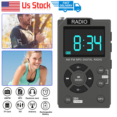 #ad New Portable Digital Mini radio Bluetooth MP3 Player HIFI Music Speakers FM AM $19.99