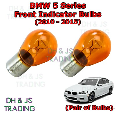 #ad For BMW 5 Series Amber Front Indicator Bulbs Flash Bulb Side Tail Pair 10 15 GBP 7.95