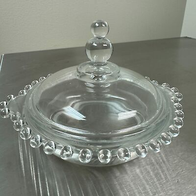 #ad VTG Imperial Glass Co. Candlewick Crystal #400 144 Butter Dish w Cover 6quot; Dia. $24.95