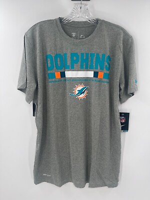 #ad MIAMI DOLPHINS TEAM ISSUED ON FIELD DRI FIT SHORT SLEEVE SHIRT NEW W TAGS 2XL $15.99