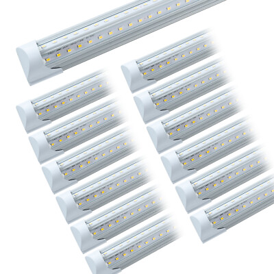 #ad 4FT 12 Pack LED Shop Light T8 Linkable Ceiling Tube Fixture 40W Daylight Clear $111.99