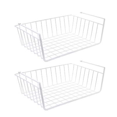 #ad Mainstays White Wire Under Cabinet Baskets 2 Count New $13.48