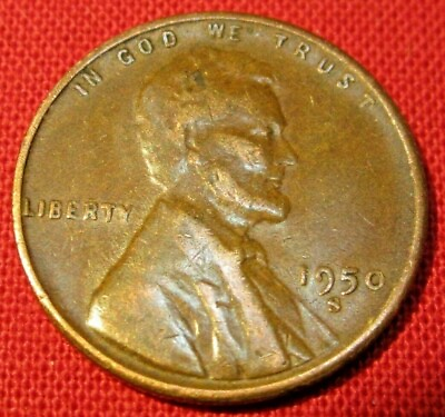 #ad 1950 S Lincoln Wheat Cent Circulated G Good to VF Very Fine 95% Copper $1.68