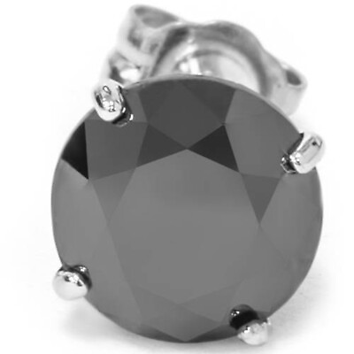 #ad 1 2 3 Ct Single Black Diamond Stud in 14k Gold Earring $129.99