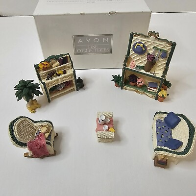 #ad Avon Victorian Miniature Furniture Set of Six The Patio Series Collection $46.99