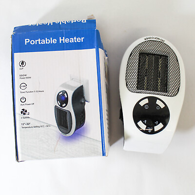 #ad Portable Heater Electric Wall Outlet Small Spaces 15 32 Degree C Tested Heats Up $15.20