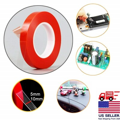 #ad 50M Adhesive RED Double Side Strong Sticky High Temp Tape Cell Phone LCD Screen $5.36