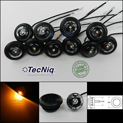#ad 10 TecNiq Clear Amber 3 4quot; LED Bullet lights Clearance Marker Trailer Truck USA $19.99
