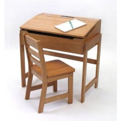 #ad Lipper International Child#x27;s Slanted Top Desk amp; Chair Pecan Brown $250.00
