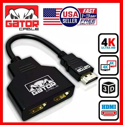 #ad 4K HDMI 2.0 Cable Splitter Switch UHD HDTV Switcher Signal Split 1 In To 2 Out $8.99