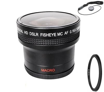 #ad Bower 0.16x Wide Fisheye Lens for Nikon D5600 D3500 D3400 w AF P 18 55mm Lens $64.99