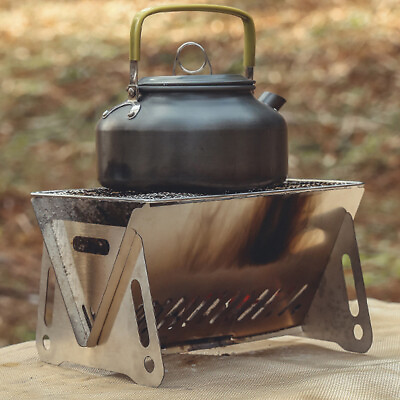 #ad Folding Campfire Grill Outdoor Stainless Steel Wood Stove Burner Portable ◙ $22.29