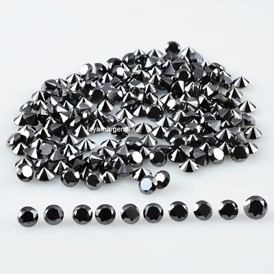 #ad 3 MM Black Natural Loose Diamond Birthstone Loose Diamond For Use Making Jewelry $306.17