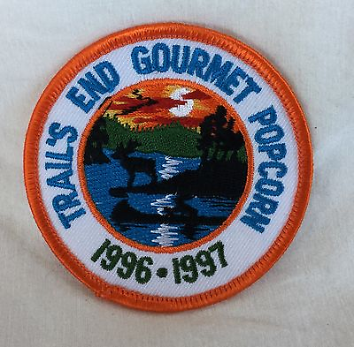 #ad 1996 1997 Trail#x27;s End Gourmet Popcorn Round Patch Boy Scouts $7.95