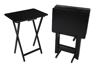 Mainstays Indoor Folding Table Set of 4 in Black L 19 x W 15 x H 26 inches $51.69