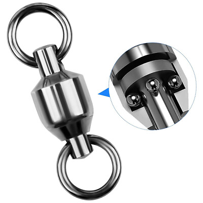 #ad Heavy Duty Fishing Ball Bearing Swivels Solid Rings Saltwater Fishing Tackles $41.99
