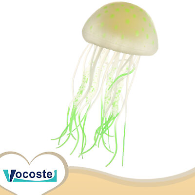 #ad 1pcs Fish Tank Jellyfish Silicone Fluorescent Jellyfish Glow Ornaments Aquarium $15.49
