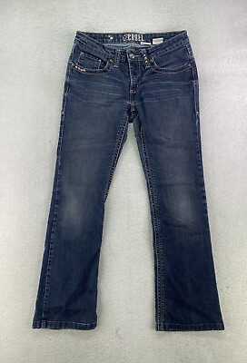 #ad Cruel Jeans Womens Jr Size 5 Long Dark Wash Mid Rise Bootcut Denim Jeans $21.95
