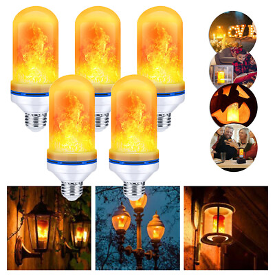 #ad 1 6Pack Flickering Bulb LED Flame Light E27 Bulbs Light Bulbs Gas Flames Outdoor $13.19