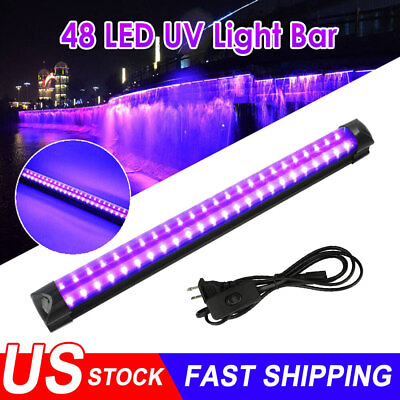 #ad UV Black Light Bar Fixtures Ultraviolet Lamp Strip US Plug DJ Party Club 48LED $11.85