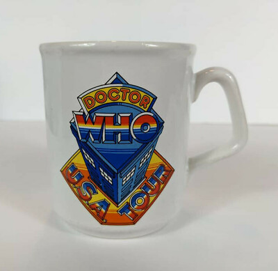#ad Vintage Doctor Who USA Tour 1986 BBC Souvenir Coffee Mug AS IS Made in England $44.99