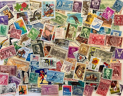 #ad US Postage Stamps Used Lot 100 Used All Different $4.99