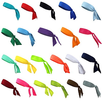 #ad Head Tie Back Headband Sports Headband Sweat Band Hair Sweatband for Men Women $3.30