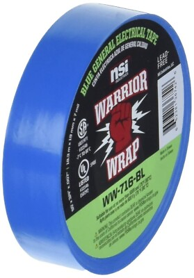 #ad WarriorWrap General 3 4 in. x 60 ft. 7 mil Vinyl Electrical Tape Blue $2.14