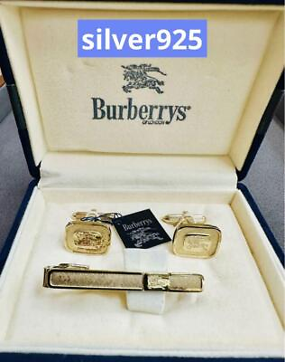 #ad Burberry London Genuine Authentic Men Necktie Pins Set Luxury Silve Gold W21 $219.99