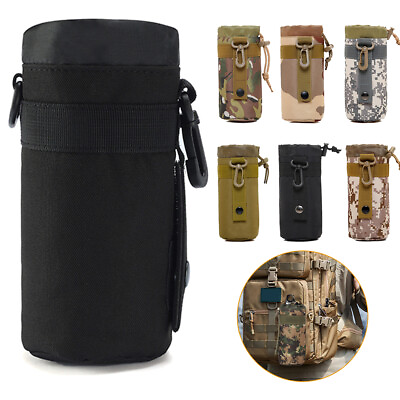 #ad Tactical Molle Water Bottle Pouch Bag Outdoor Camping Hiking Kettle Holder Pouch $7.97