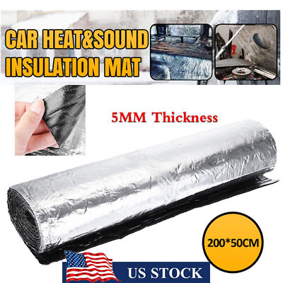#ad 200x50cm Car Hood Engine Firewall Heat Mat Sound Noise Insulation Deadener 5mm $20.01
