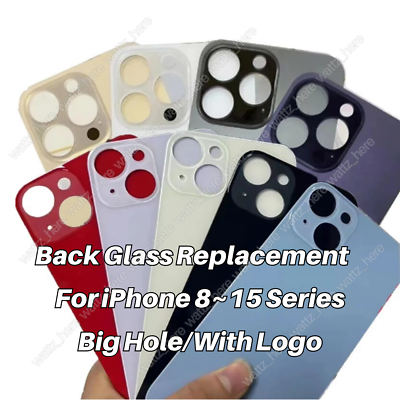 #ad Big Hole Back Glass Replacement Rear Cover For iPhone 15 14 13 12 11 Pro XS XR 8 $10.59