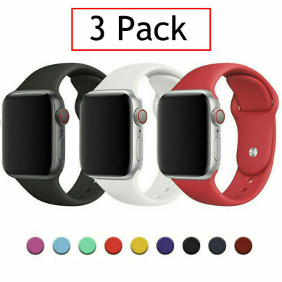 #ad Silicone Sports Watch Band Strap For Apple Watch 6 SE 5 4 3 2 1 38 40 42 44mm $9.99