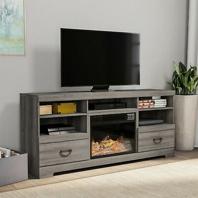 #ad Electric Fireplace TV Stand Entertainment Center Remote LED Flame Light 62 Inch $459.99