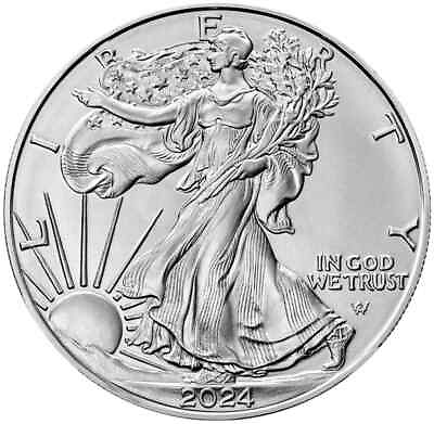 #ad 2024 1 oz American Silver Eagle Coin BU 999 Fine Silver $36.34