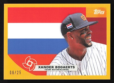 #ad 2023 Topps WBC Global Stars #F6 Flags Of A Nation Xander Bogaerts Gold 06 25 $26.99