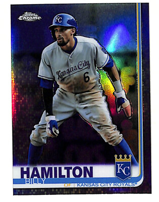 #ad 2019 Topps Chrome #142 Billy Hamilton 13 299 Purple Refractor Card Royals $2.49