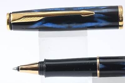 #ad Vintage 1997 RARE Parker Insignia Lacquered Winter Blue Rollerball Pen GT GBP 99.99