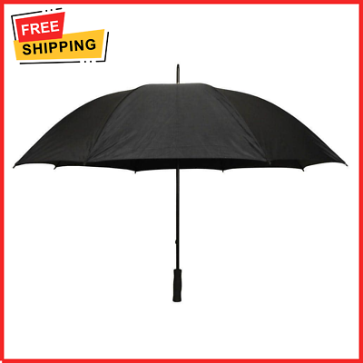 #ad 5 Ft. Golf Umbrella in All Blackstraight and Firm Handle 60 in Dia High Quality $8.79