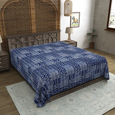 #ad Kantha Quilt Indian Kantha Bedcover Handmade Gudari Cotton Quilt 90quot;x108quot; Kantha $56.54