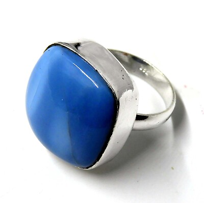 #ad #ad Owyhee Blue Opal 925 Sterling Silver plated Handmade Jewelry Ring Size 6.5 G16 $11.99